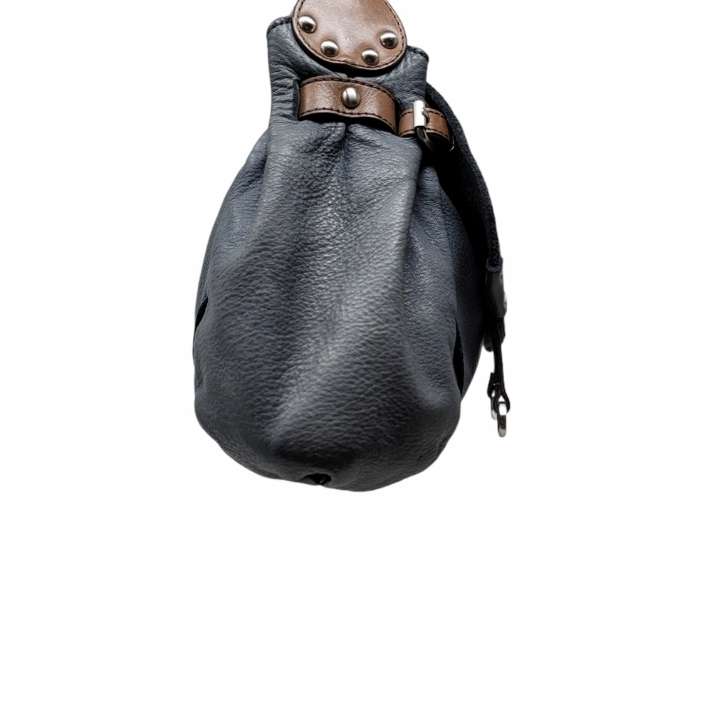 Kenneth Cole NY Blue Grey Leather Shoulder Bag - Picture 6 of 12